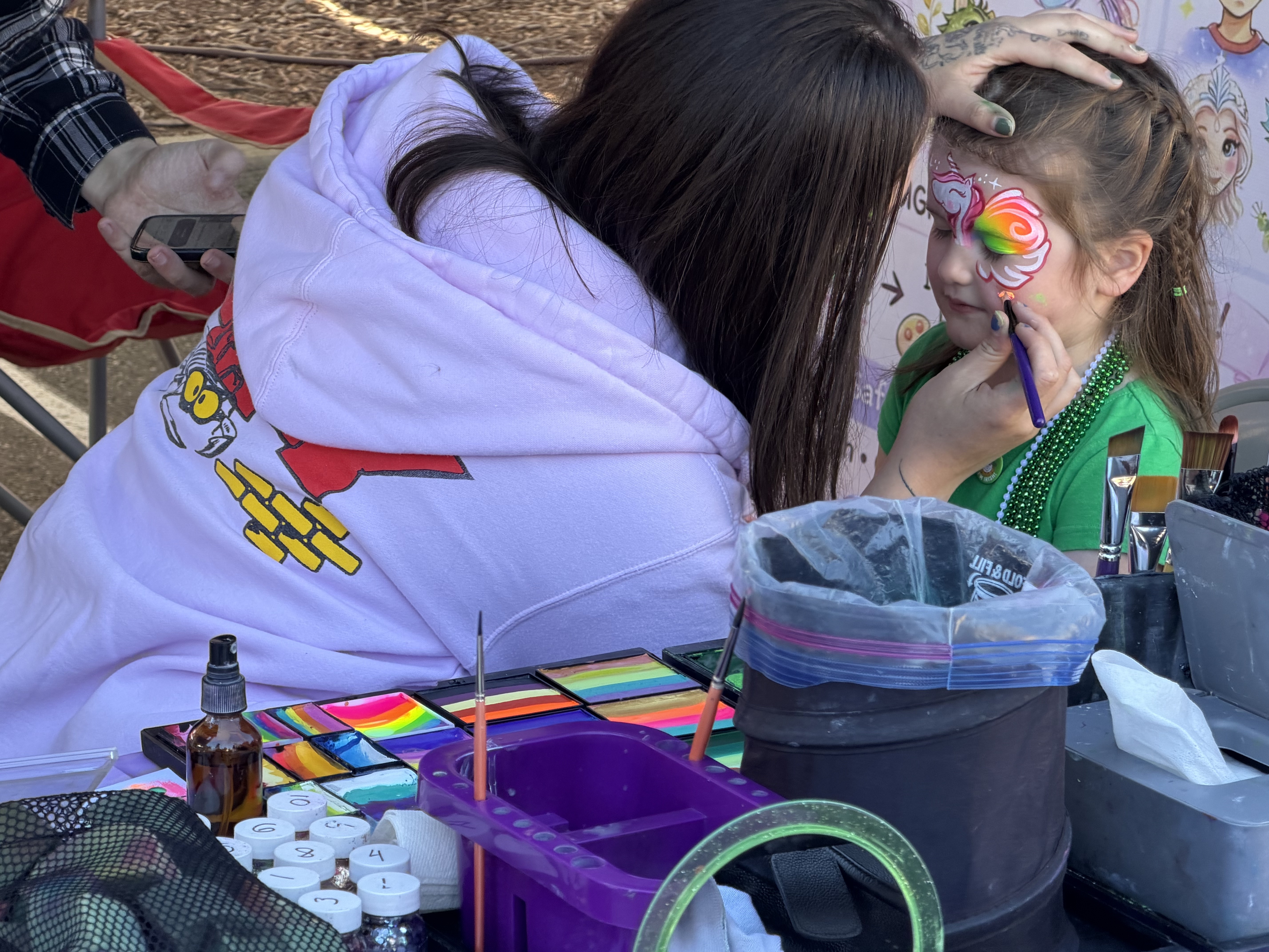 Amy Garduno face painting setup