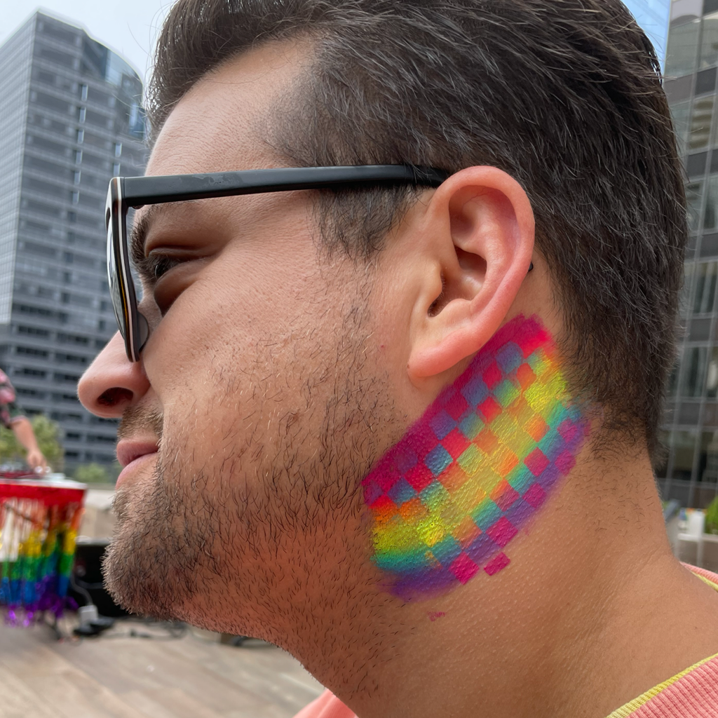 Rainbow pixel beard