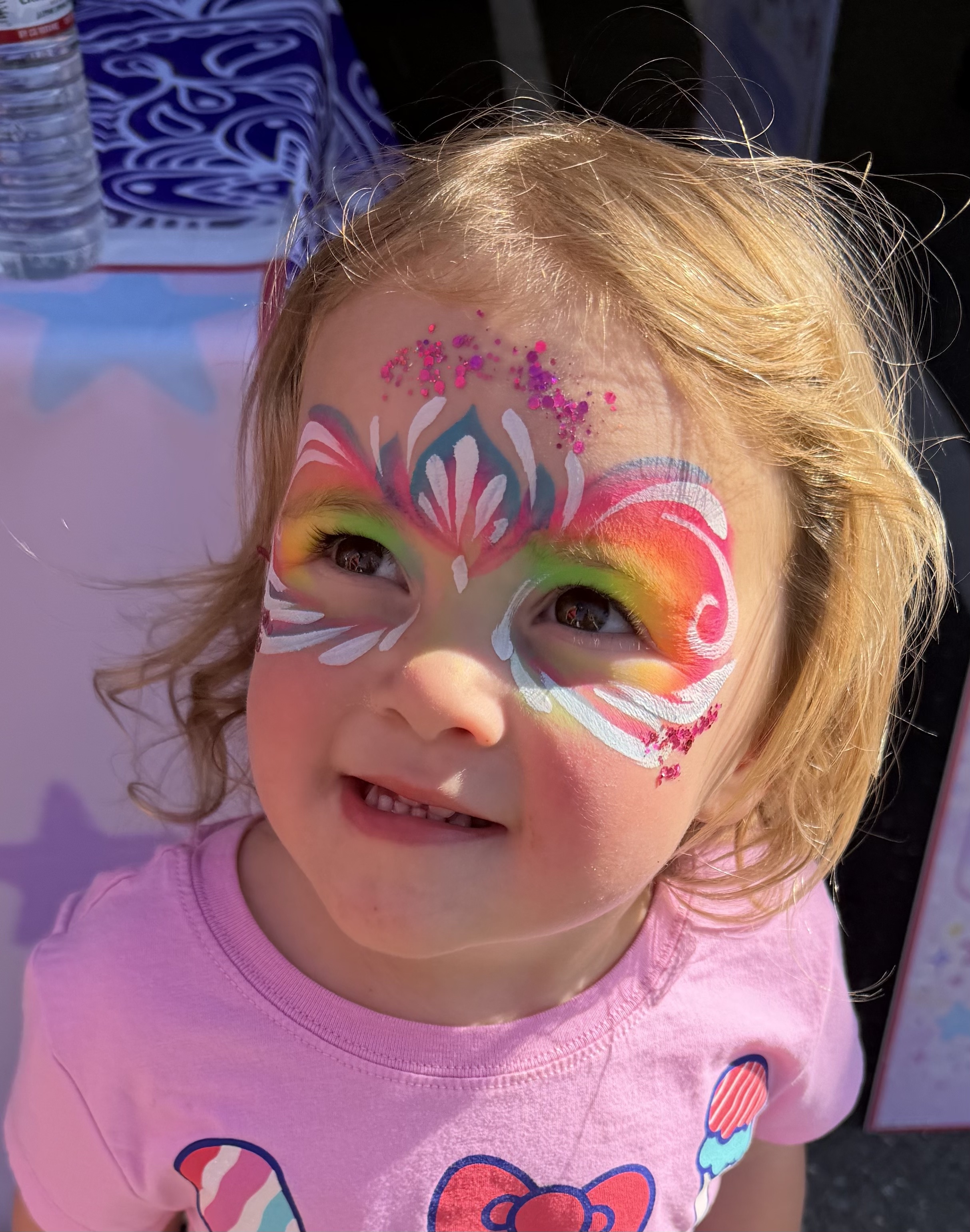 Penguin rainbow face paint