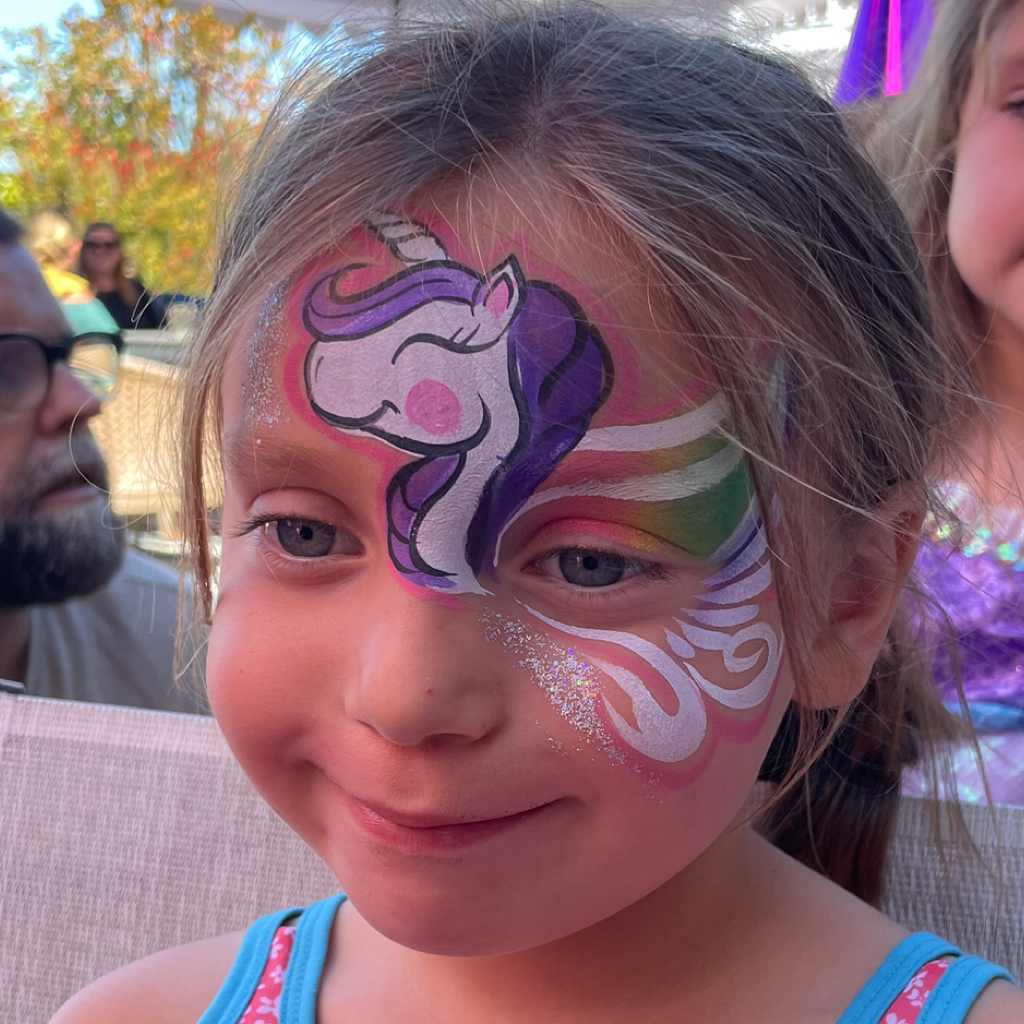 Unicorn rainbow full face paint