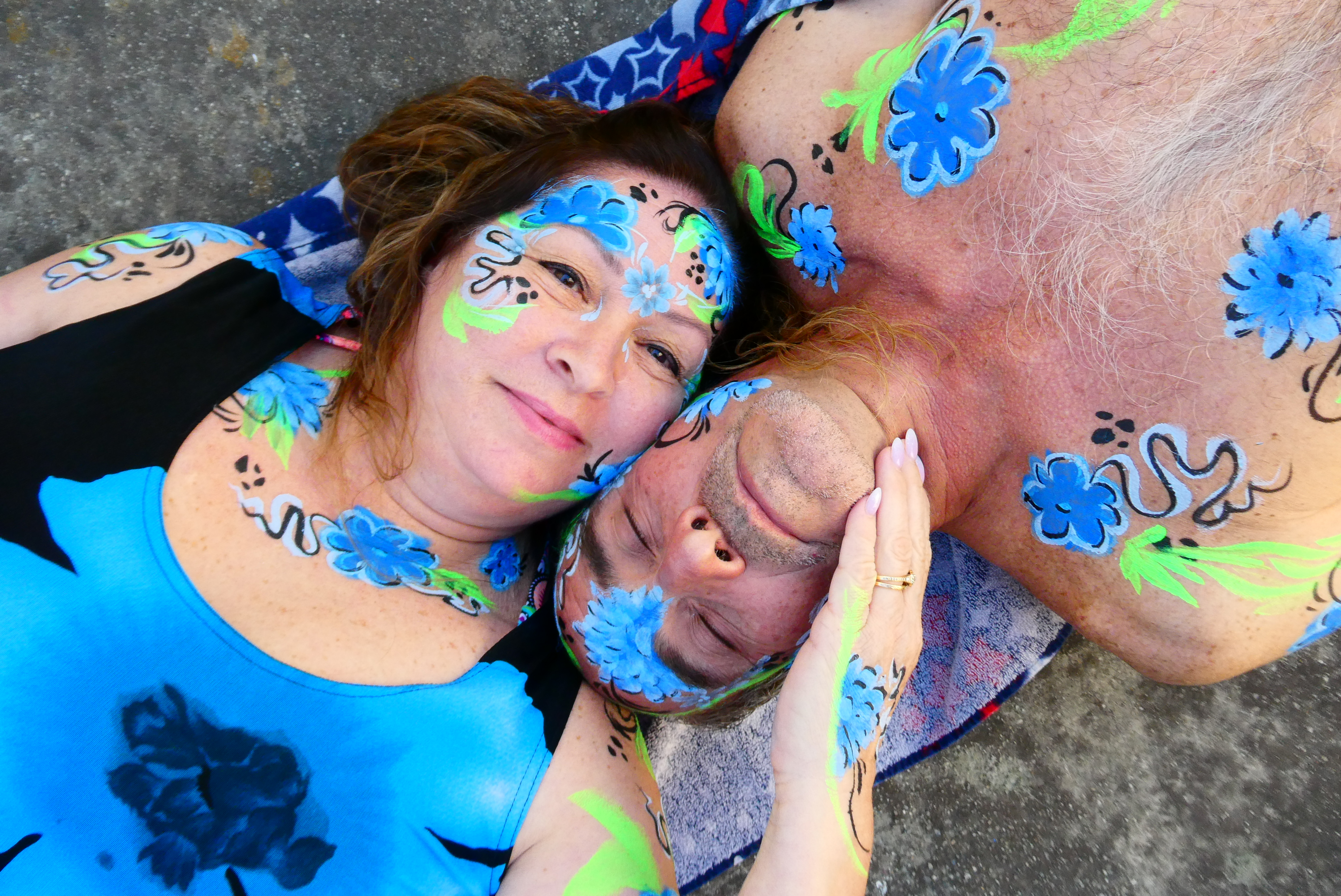 Park gathering community body painting